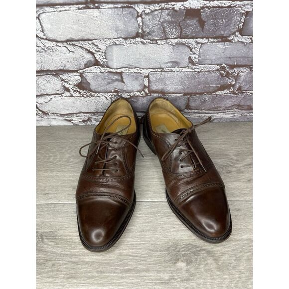 Mezlan Florence Brown Leather Cap Toe Oxford Lace Up Dress Shoes Men Sz 8.5W US main image 15